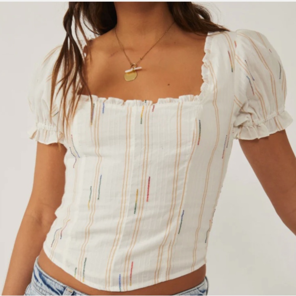 Free People Serotonin Corset Top , white, NEW with Tags!!!